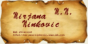 Mirjana Ninković vizit kartica